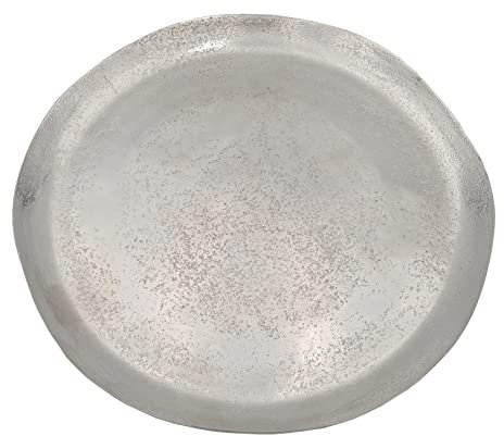 Meinposten Dekoteller MILLA silber Metall Teller Schale Deko Tablett Kerzenteller Dekoschale Ø 31 cm