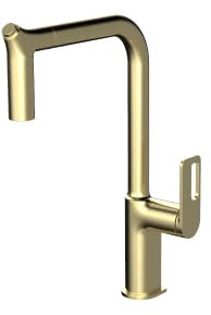 INEX EUROPA Grifo cocina oro, 5 años garantia con manguera extraible, acero inoxidable AISI 304 modelo KED 88588GLD facil instalacion ahorro de agua alta presion