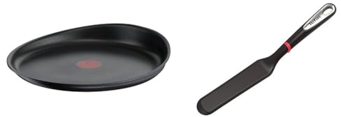 Tefal Ingenio Eco Resist Poêle à crêpe 27 cm, Empilable, Fonte d'aluminium, Revêtement antiadhésif, Induction L8581004, Noir & K2060914 Ingenio Spatule à Crêpes, Silicone, 38.1 x 9.2 x 7.2 cm