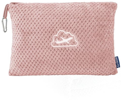 BEDELITE Travel Blanket with Bag, Jacquard Fleece Blanket 65x40, Pink