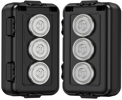 Hide A Key - Caja magnética para llaves de coche, impermeable, oculta, funda para llaves de coche para viajes al aire libre, caja magnética para vehículos debajo del automóvil (2, negro)
