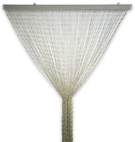 Tata Home Tenda Antimosche a Perline per Porta Finestra a Pannello Moschiera con Catenelle da Esterno Misura 100x220 cm Bicolore Trasparente Multicolor