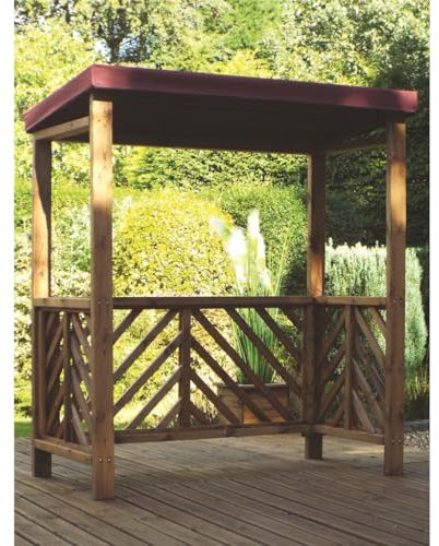 Traditional Yogorm BBQ Shelter With A Burgundy Waterproof Cover