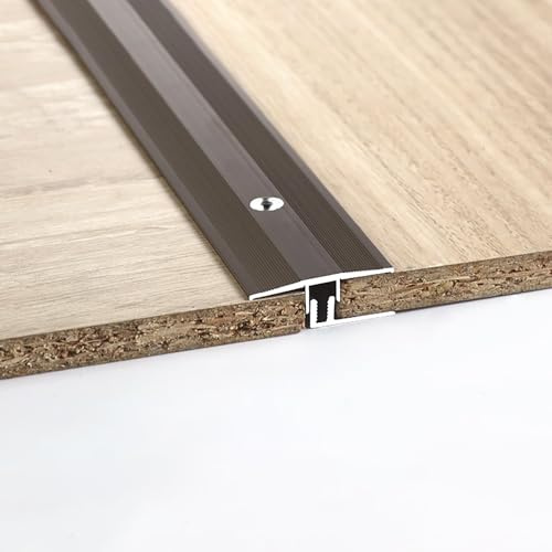 Raouoae Profilsystem Für Parkett- Und Laminatböden Übergangsprofil Inklusive Basisprofil Höhenausgleichsprofil 2 Stück 90cm Eloxiert Alu Boden Übergangsschiene(Champagner,Breite: 33 mm)