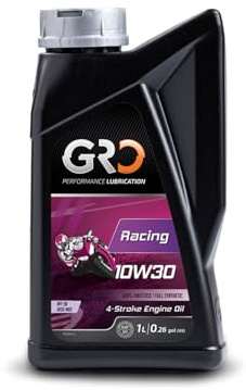 Gro Racing 10W-30 - Lubricante 100% Sintético con Tecnología Triéster - Motores 4 Tiempos - Compatible con Embrague Húmedo o Seco - Normativa Euro 2, 3, 4 y 5-1L