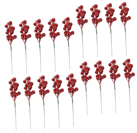 PRETYZOOM 24 Piezas Bayas Lentejuelas Decoración del Hogar Ramas de Bayas Artificiales Navideñas Accesorios Decorativos para Arreglos de Flores DIY para Fiestas Nocturnas