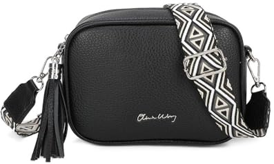 Bolso bandolera mujer pequeño de cuero PU con dos bandoleras bolso mensajero para cruzar polipiel regalo original para mujer
