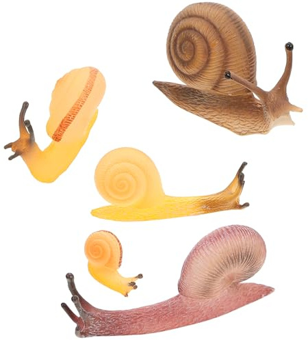 Amosfun 5er Set Realistische Schnecken Figuren Simulation Tierfiguren Für Miniatur Landschaften Lernspielzeug Und Deko Für Geburtstagsgeschenk Und Kuchenaufsatz