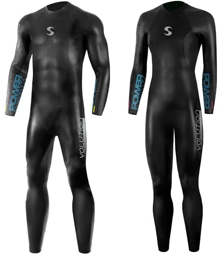 Synergy Triathlon Wetsuit 3/2mm - Volution 2.0 Full Sleeve Smoothskin Neoprene for Open Water Swimming (Men 2.0, Men's L2)