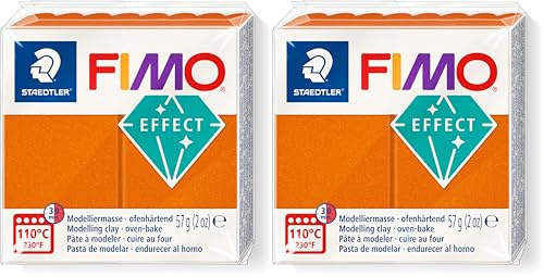 STAEDTLER 8010-41 ST Modelliermasse, Mod.Masse Fimo Effect orange Metall, Standard (Packung mit 2)