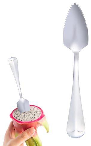 Grapefruktskedar med tandad kant | Långt handtag rostfritt stål kiwisked med tandad kant | Fashionabel bestick köksverktyg för kiwi, efterrätt, citrusfrukt, glass eller omrörningsdrycker