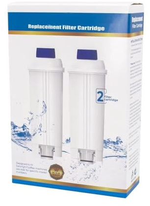 Filtro de agua para cafeteras automáticas De'Longhi, optimiza la calidad del café y protege contra la cal, 2 unidades
