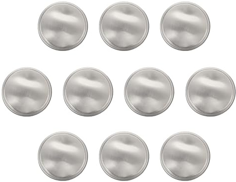 QUARKZMAN 10 Stück Knöpfe 20mm Metallknöpfe Zinklegierung Metallschaft Rund Wellenmuster Nähknöpfe, Ösenknöpfe Bastelknöpfe für Kleidung Dekoration Selber Machen Zubehör Buttons, Matt Silber