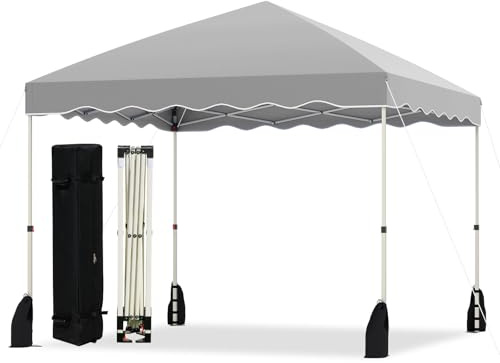 COSTWAY Paviljong 3 x 3 m, vikbar paviljong vattentät med rullväska, inkl. 4 vindsegel och 4 sandsäckar och 8 pinnar, vintersäkert trädgårdstält, trädgårdspaviljong för fester, festivalmarknad