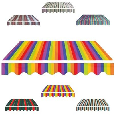 GFYHTN Einziehbarer Terrassen Markisenstoff, 300cm Markisenbespannung Ersatzstoff, Markise Canvas Ersatzteile Für Balkon(D,23x13ft/7x4m)