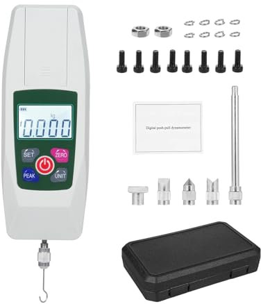 TIEOAXFT Dinamometro Digitale 500N/50kg 50N/5kg Tester Push Pull Mini dinamometro con 4 unità di Misura N kg Lb Oz Precisione 1%(50N)