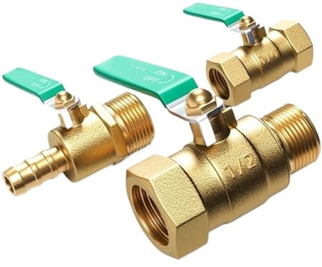1/8 1/4'' 3/8'' 1/2'' Female/Male Thread Brass Valve Brass Small Ball Valve Connector Joint Copper Pipe(DN8,M-F)