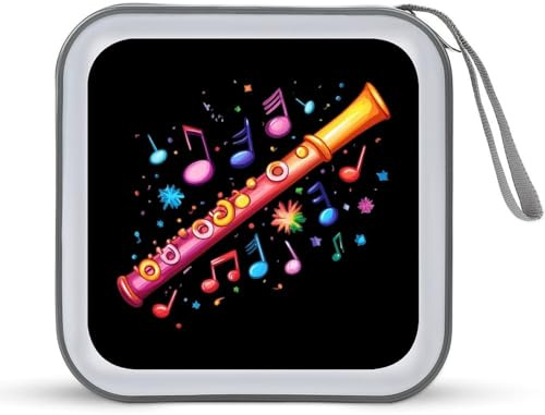 Music Notes Flautista Flauto CD Case Holder Portatile 40 Capacità DVD Portafoglio Storage Organizer per Auto Viaggi