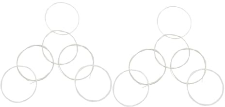 Mikinona 2 Satz Klassische Gitarrensaiten Silberplattierte Hohe Spannung Transparente Nylon-hochton-saiten Gewickelte Basssaiten für Anfänger Passend Spanische Konzertgitarre