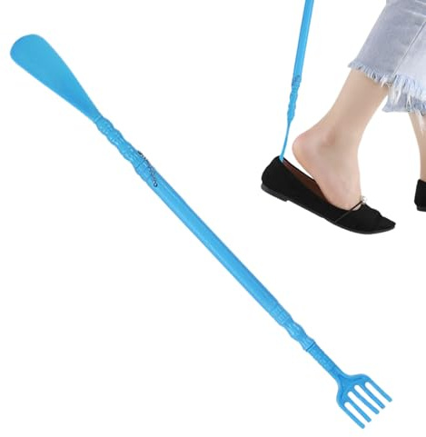 Rascador de espalda largo,Rascador de espalda de mano | Garra rascadora de ergonómica | Calzador con mango largo, cuernos con inserciones para botas para facilitar su uso, selección de calzado