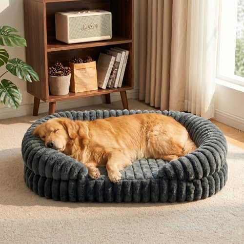 Woiil Orthopädisches Hundebett Grosse Hunde, 123x90cm, Abnehmbar & Waschbar | Memory Foam Hundekorb Wasserdicht Rutschfest , Eierkarton-Schaum Hundesofa mit Hohem Rand