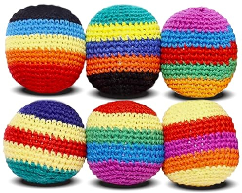 RUISOPE Set mit 6 Jonglierbälle mit Aufbewahrungstasche, Weiche Strick Bälle, Bunte weiche Kickbälle für Kinder und Erwachsene Ideal für Anfänger Schulen Zirkus Spiele und Outdoor Aktivitäten