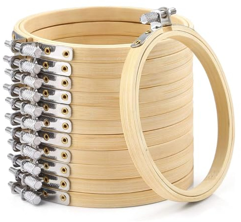 Caydo 12 Pezzo 10 cm Tondo Ricamo Telaio Mini Bamboo Circle Cross Stitch Hoop Ring