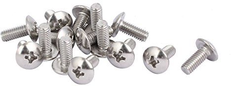 sourcing map 15pcs M4 x 10mm 316 Edelstahl Flach Kreuzschlitzschraube Maschinenschrauben