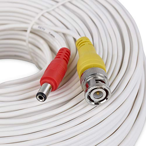 SSL BNC Video Power Cable For CCTV Camera DVR Security System (15M, White)