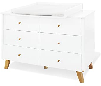 PINOLINO Wickelkommode Wickeltisch Pan extrabreit, weiß