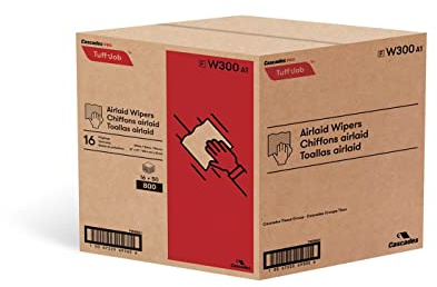 Cascades Tissue Group CSDW300 12 x 13 in. Tuff-Job S300 Airlaid Wipers, White - 50 Per Pack - 16 Per Case
