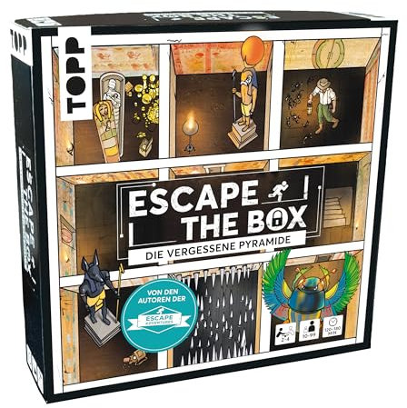 Escape The Box – Die vergessene Pyramide: Das ultimative Escape-Room-Erlebnis als Gesellschaftsspiel!: 9 Rätsel-Räume in Einer Schachtel – für 1-4 Spieler – ab 10 Jahren