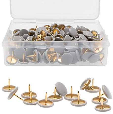 VAPKER Lot de 200 punaises à tête Ronde en Plastique Gris