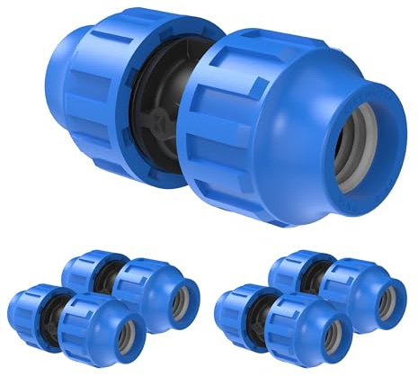 Kirchhoff Fitting Verbindungsstück | Kunststoff | 32 x 32 mm | für HDPE Rohr | 5 Stück im Set | Verschiedene Größen | DVGW geprüft | Trinkwasserqualität | Made in EU, Schwarz, 32 mm, 984841317-5