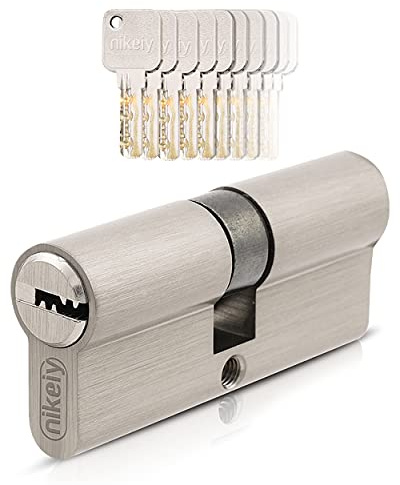 GERCAR Pro 1 cilindro de cierre 45/45 Juego de 1 cilindro de perfil con 5 llaves, 90 mm, cerradura de cilindro de 1 cilindro, longitud: 90 mm, A: 45 B: 45 mm, latón macizo mate