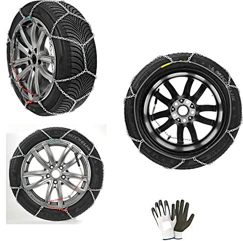 Schneeketten 215/60-17 Dicke Felge 17 Zoll (20) Paar Schneeketten für PKW, Kompaktes Kettenglied 9 mm, Lampe für Reifen, Reifen, Notfall Straße PKW, TÜV-Zulassung Österreich