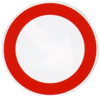 CARTELLO IN LAMIERA SCATOLATA DISCO diametro 60 cm - divieto di transito - SEGNALE CATARIFRAGENTE CON CAVALLETTO (CARTELLO + CAVALLETTO)