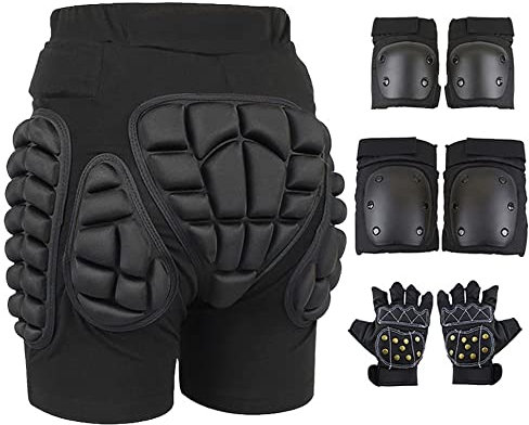 XUEBIN Schutzhosen Kinder Snowboard Shorts Herren Damen Protektorhose 3D Gepolstert Schutz Gear Schutzausrüstung Schutzkleidung Hüfte (Color : C1, Size : M)