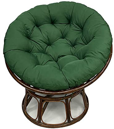 Morbuy Papasansessel Kissen Sitzauflage, Wasserdicht Rundes Dicke Stuhlkissen Bequem & Weich Sitzkissen Hängesessel für Indoor Outdoor Garten Stuhlauflage (120x120CM,dunkelgrün)