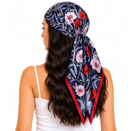 FAIRYGATE Damenschal Schal Tuch Blume Bandana Halstuch Kopftuch Schals 90 x 90 cm Bunte