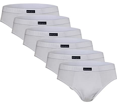 Nottingham Slip Uomo Cotone Mercerizzato, Art. 8000 Bianco 6pz M