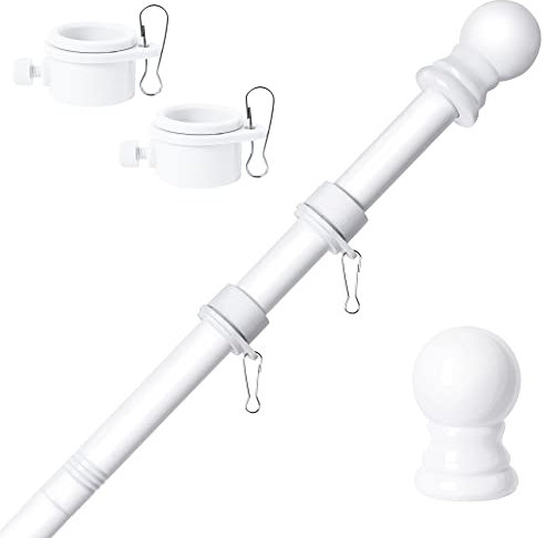 RSOTC Fahnenmast für Haus – 1.8 m verhedderungsfreier Hausflaggenmast für 7.6x12.7 cm große Flaggenmast, rostfrei, für den Außenbereich, Haus, Veranda, Boot, Dekoration (Fahnenmast ohne Halterung)