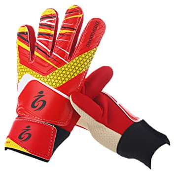 LINGJIONG Portero para niños y adolescentes con protectores de palma de látex antideslizante y espalda de mano de poliuretano adecuado para entrenamiento y competición guante de fútbol guardián