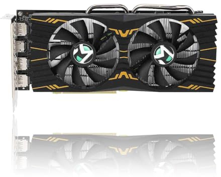 Dpofirs Carte Graphique GTX1060, Carte Graphique 6 Go GDDR5 192 Bits avec Deux Ventilateurs, Carte Graphique de Jeu 4K 8160 MHz avec HD MI DP, Carte Vidéo