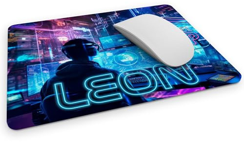 timalo® Gaming Mousepad personalisiert mit Namen | Mauspad mit Namen Geschenk für Gamer | Wunschname gaming Zone | Neon Schrift