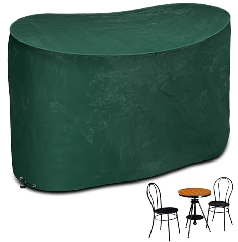 RICHIE Small Bistro Set Cover, 146 * 70 * 80cm Waterproof Garden Furniture Set Cover, Polyethylene Outdoor Bistro Table Chair Cover, Windproof Patio Furniture Cover, Anti-UV