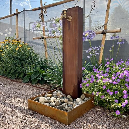 Fontana da giardino in corten misure cm 10x20 H100 (Senza base)