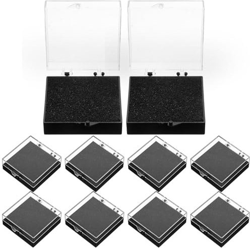 Warmhm 10Er-Pack Abzeichenaufbewahrungsboxen Mit Schwammeinsatz Kunststoff Anstecknadel-Organizer Schmuck Aufbewahrungsbox Für Pin-Trading Ausweise Kleine Sammlerstücke
