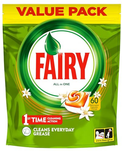 Fairy Original All in One Dishwasher Tablets, Orange, 60 Capsules