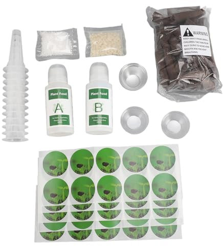 Hydrokultur-Pflanzennährstoff-Set, 100 Ml Hydrokultur-Pflanzennahrung mit Wachstumsschwämmen A B Transplantation Pflanzenwachstum Flüssigdünger 50 Aufkleber Pflanzenkapsel-Kit